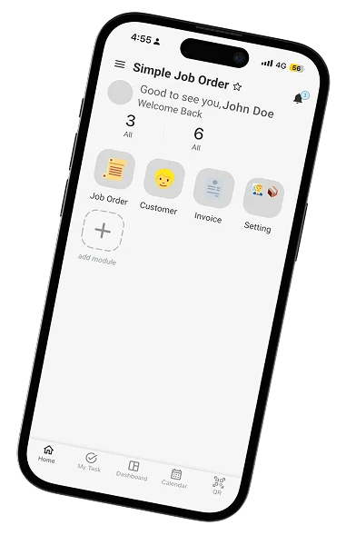 The Inistate mobile app home screen